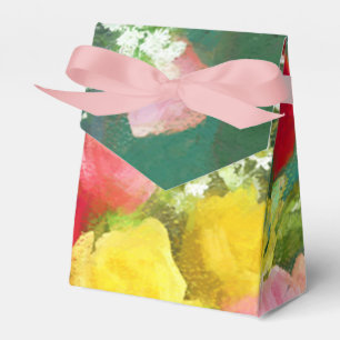 Rose Bouquet Malerei - Niedliche Original Blume Ku Geschenkschachtel