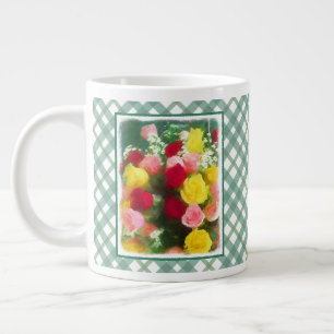Rose Bouquet Malerei - Niedliche Original Blume Ku Jumbo-Tasse