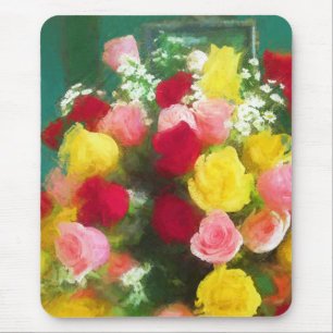 Rose Bouquet Malerei - Niedliche Original Blume Ku Mousepad