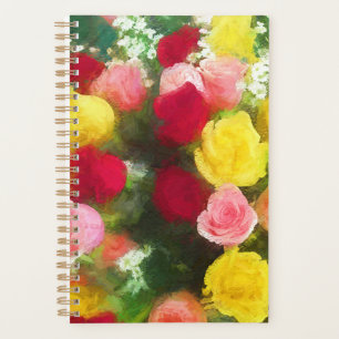 Rose Bouquet Malerei - Niedliche Original Blume Ku Planer