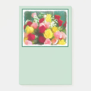 Rose Bouquet Malerei - Niedliche Original Blume Ku Post-it Klebezettel
