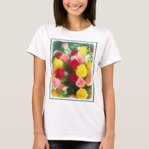 Rose Bouquet Malerei - Niedliche Original Blume Ku T-Shirt