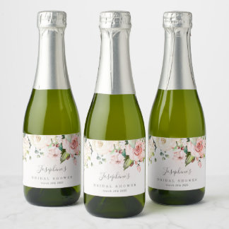 Rose Bouquet Mini Sparkling Weinflaschen Etiketten