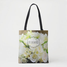 Rose Bouquet Natürliche Weiß und Grün Custom Tasche