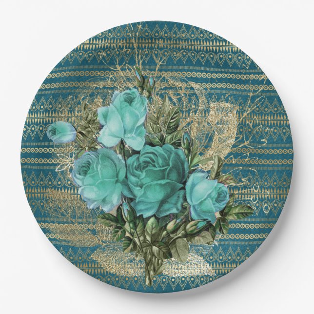 Rose Bouquet Pappteller (Vorderseite)