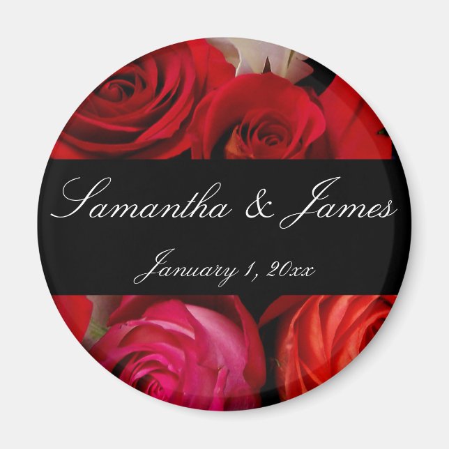 Rose Bouquet Personal Wedding Magnet (Vorne)