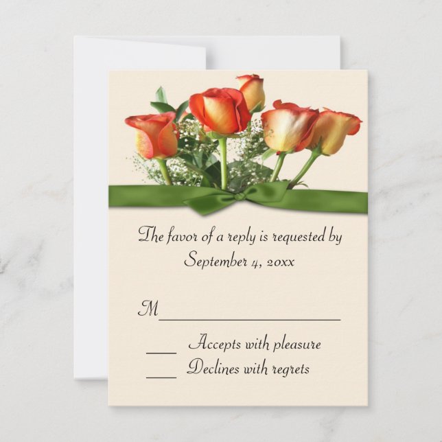 Rose Bouquet Response Card RSVP Karte (Vorderseite)