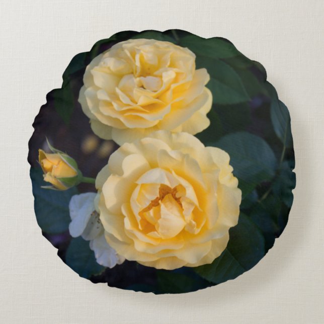Rose Bouquet Rundes Kissen (Vorderseite)