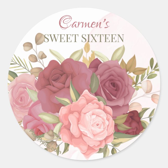 Rose Bouquet Stickers (Vorderseite)