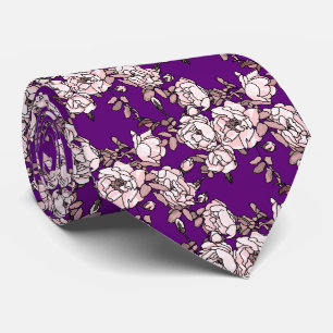 Rose Branch Lila Pink Neck Tie Krawatte