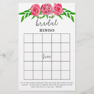 Rose Brautparty Bingo-Spiel