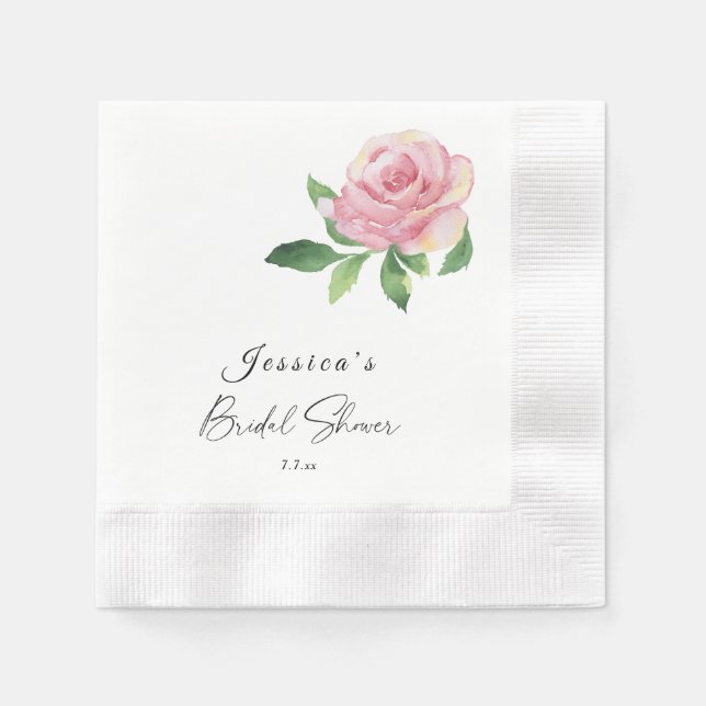 Rose Brautparty Serviette (Vorderseite)