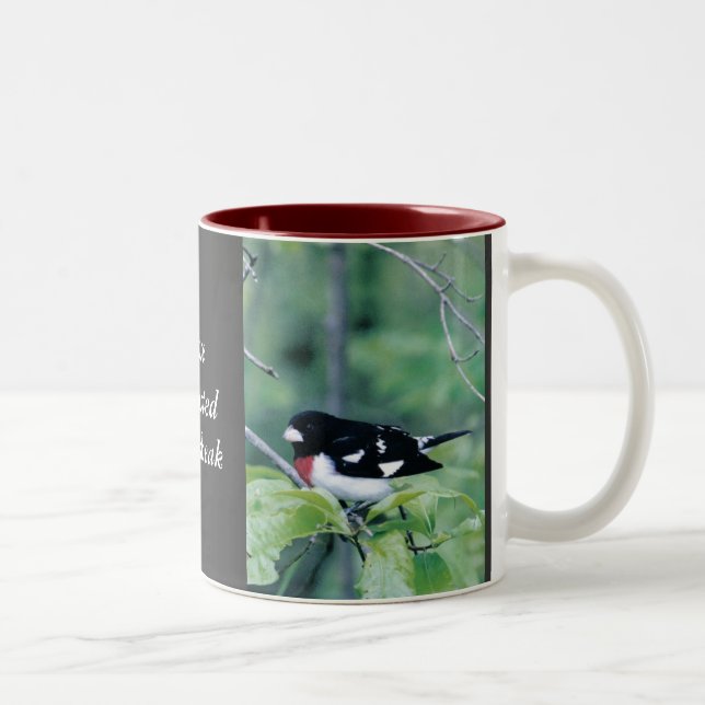 Rose Breasted grobe Schnabel-Kaffeetasse Zweifarbige Tasse (Rechts)