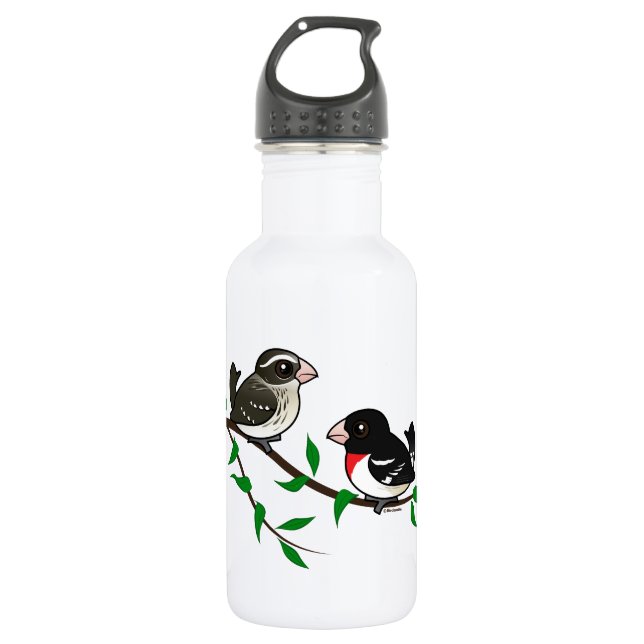 Rose-breasted Grosbeak-Paare Trinkflasche (Vorderseite)