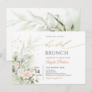 Rose Bridal Brunch Wasserfarbe Creme Einladung