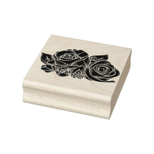 Rose Briefmarke Holzkunst Gummistempel (Stempel)