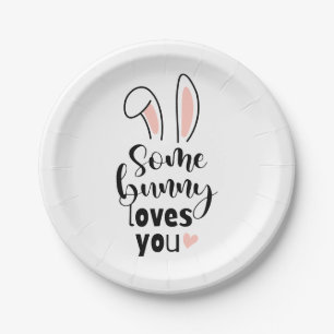 Rose Bunny Ohren Einige sonnige Lieben Ostern Pappteller