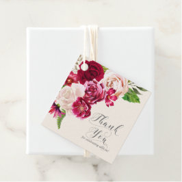 Rose Burgund/Cream Wedding Danke, ID584 Geschenkanhänger
