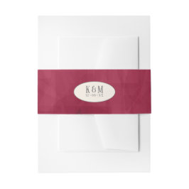 Rose Burgund/Cream Wedding ID584 Einladungsbanderole