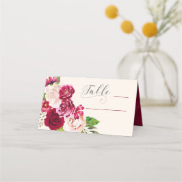 Rose Burgund/Cream Wedding Table ID584 Platzkarte