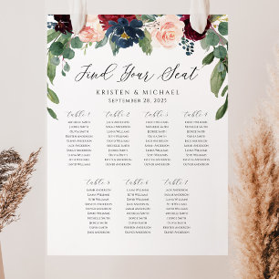 Rose Burgund Sitzplan Sitzordnung Blumen Find Your Poster
