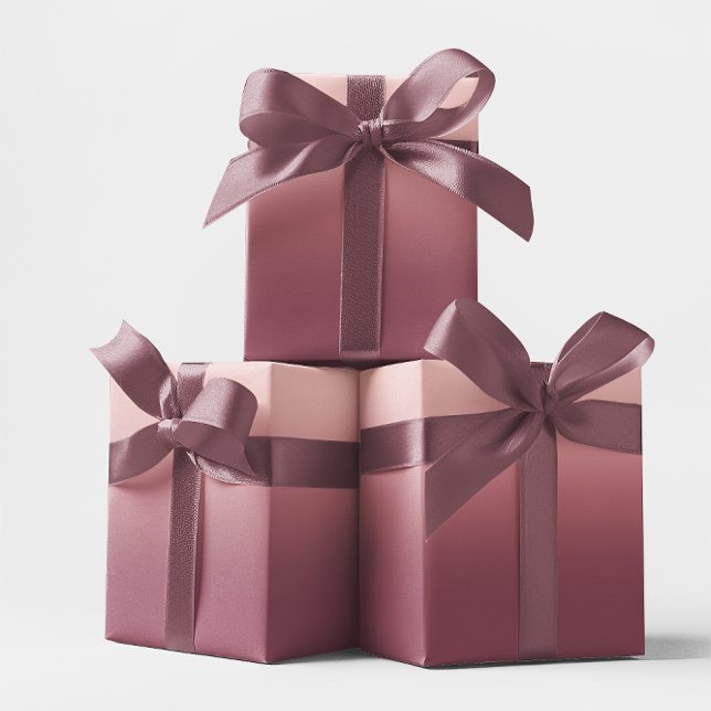 Rose Burgund und Blush Pink Ombre Geschenkpapier (Rose Burgundy and Blush Pink Ombre Wrapping Paper)