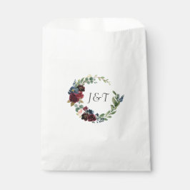 Rose Burgundy Floral Wedgram Geschenktütchen