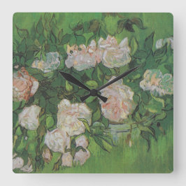 Rose Bush von Vincent Van Gogh Quadratische Wanduhr