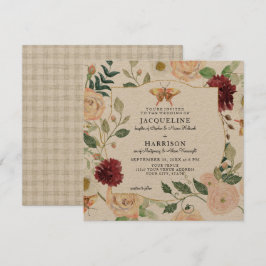 Rose Butterfly Kraft Einladung