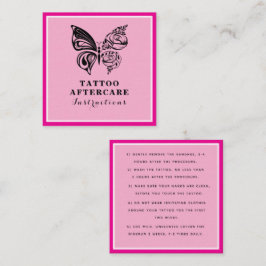 Rose Butterfly Tattoo Aftercare Instructions Quadratische Visitenkarte