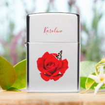 Rose Butterfly Zippo Lighter