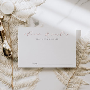 Rose Calligraphy Advice & Wishings Card Begleitkarte