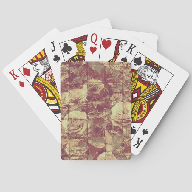 Rose camouflage pattern on tiled wall background spielkarten (Rückseite)