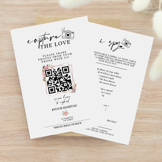 Rose Capture the Liebe Foto I Spy Wedding Menu RSVP Karte (Von Creator hochgeladen)