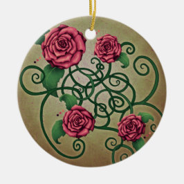 Rose Cartouche Keramik Ornament