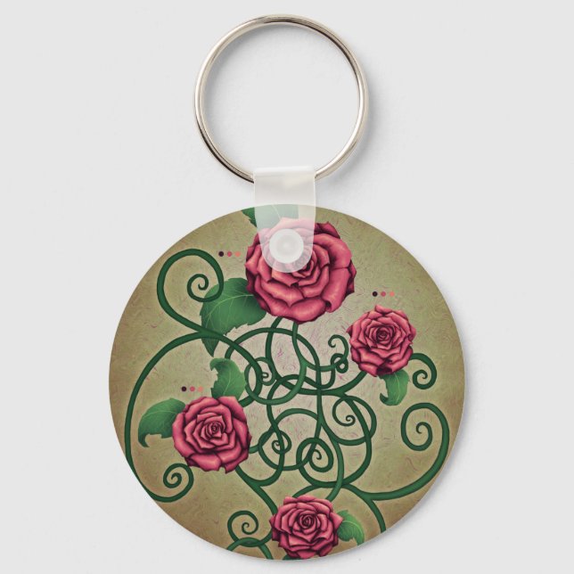 Rose Cartouche Schlüsselanhänger (Vorderseite)