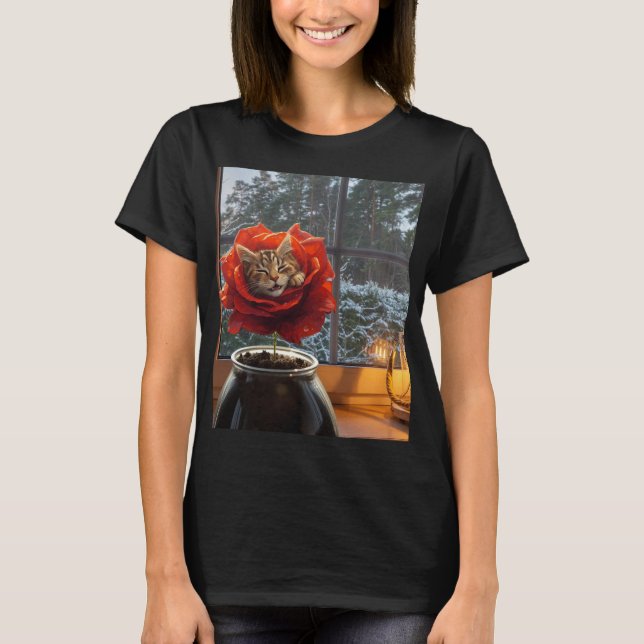 Rose Cat Dream  T-Shirt (Vorderseite)