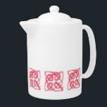 ROSE CELTIC KNOT Porzellan Teapot<br><div class="desc">Das Design auf dieser ROSE CELTIC KNOT Porzellan Teekanne ist ein originalfarbener Bleistift zeichnend von weichen Rose rosa Wolle rotierenden Garn in einem keltischen Knoten. * Matching Produkte sind in der Kategorie CELTIC KNOTS meines Shops erhältlich. ** Wenn Sie dieses Design auf einen anderen Produkttyp, eine andere Form oder Größe...</div>