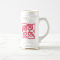 ROSE CELTIC KNOT White & Gold Stein