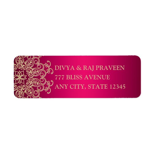 ROSE CHAUDE ET INDIEN OR INSPIRÉ ÉTIQUETTES DE ADR (Devant)