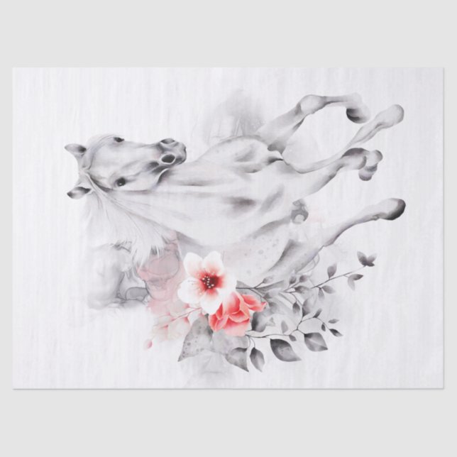 Rose Cherry Blossom Wasserfarbe Seidenpapier (Vorderseite)