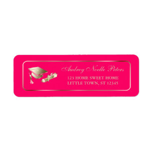 Rose chic et étiquettes de adresse licenciés d'o
