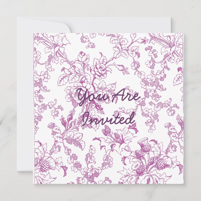 Rose Chintz Floral Pattern Einladung (Vorderseite)