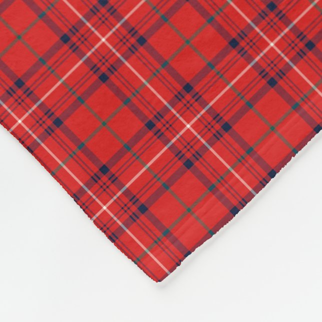 Rose Clan Tartan Red Kariert Fleecedecke (Ecke)