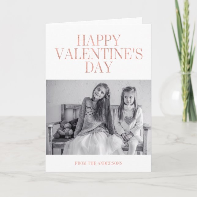 Rose classique Gold Foil Valentine's Day Carte pho (Devant)