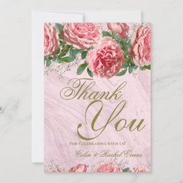Rose classique Mariage Carte de remerciements