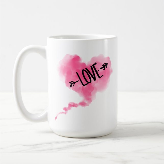 Rose Cloud Heart Tasse (Links)