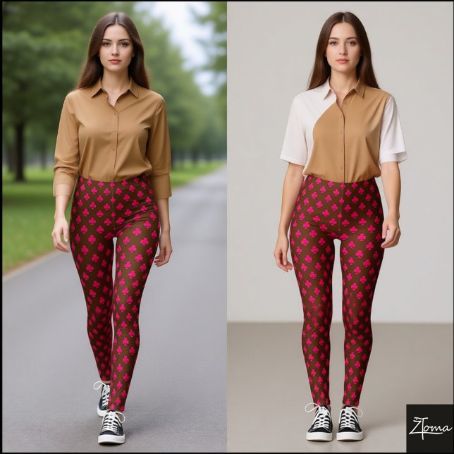 Rose Club Symbol Pattern Dogwood Leggings (Von Creator hochgeladen)