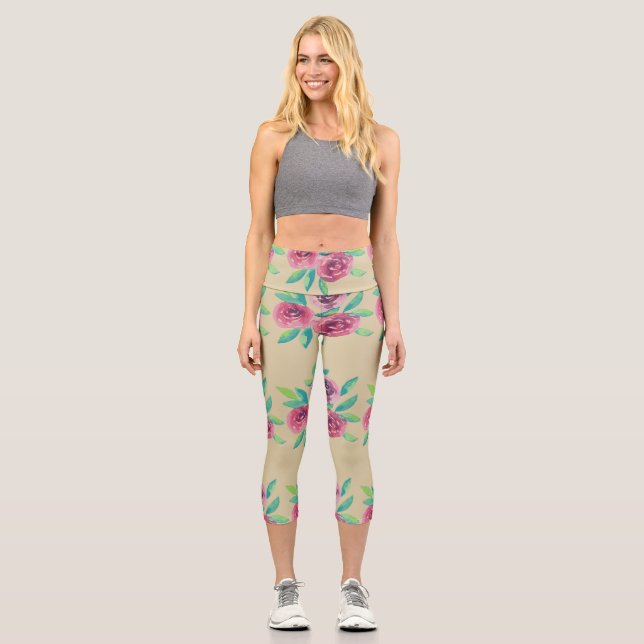 Rose Cluster Medley Capri Leggings (Vorderseite)