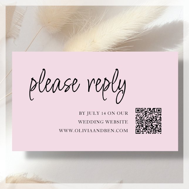 Rose | Code QR | Carte de réponse de mariage inclu (Créateur téléchargé)